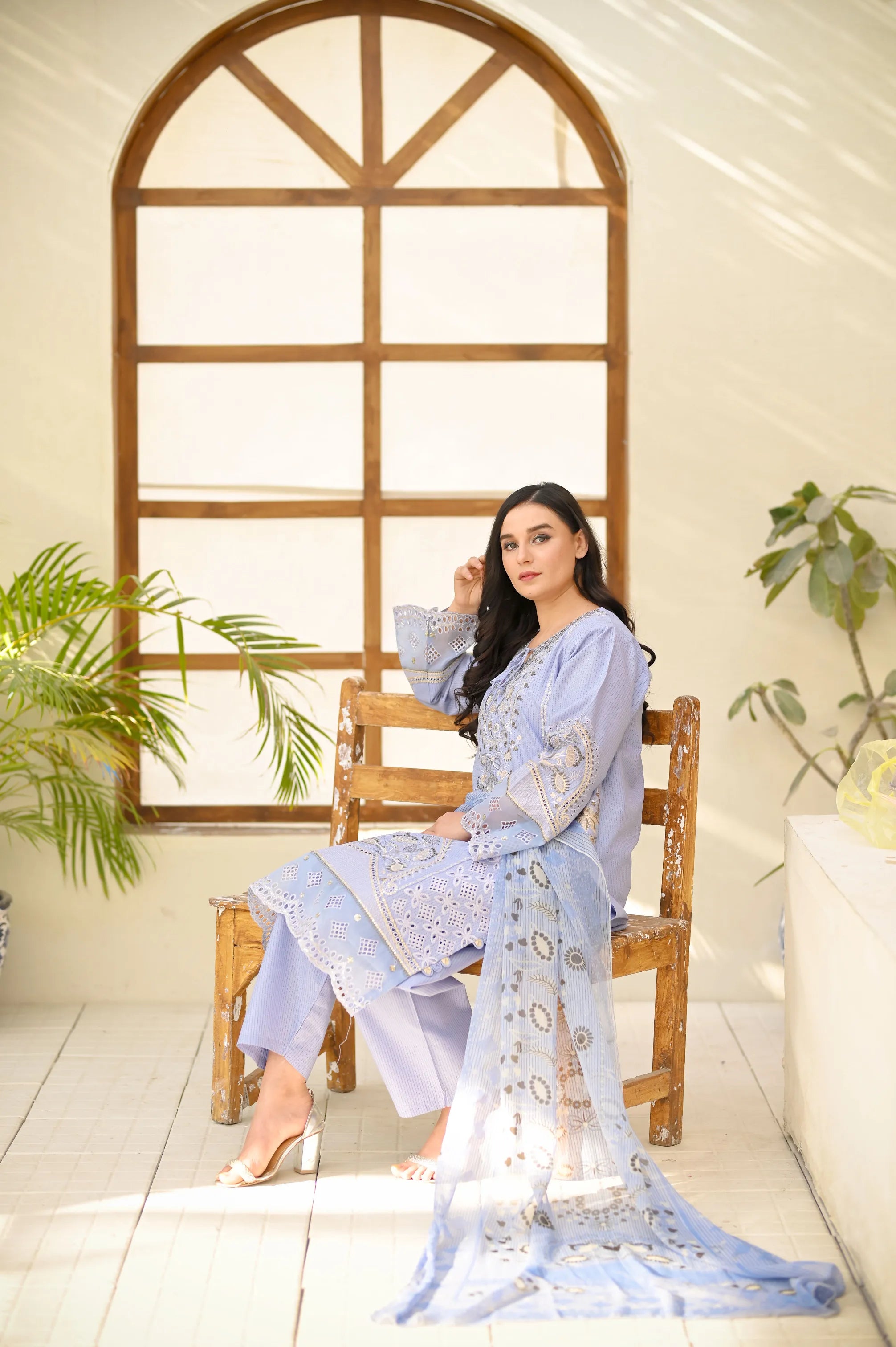 Elysia Laser-Cut Embroidered 3-Piece Set