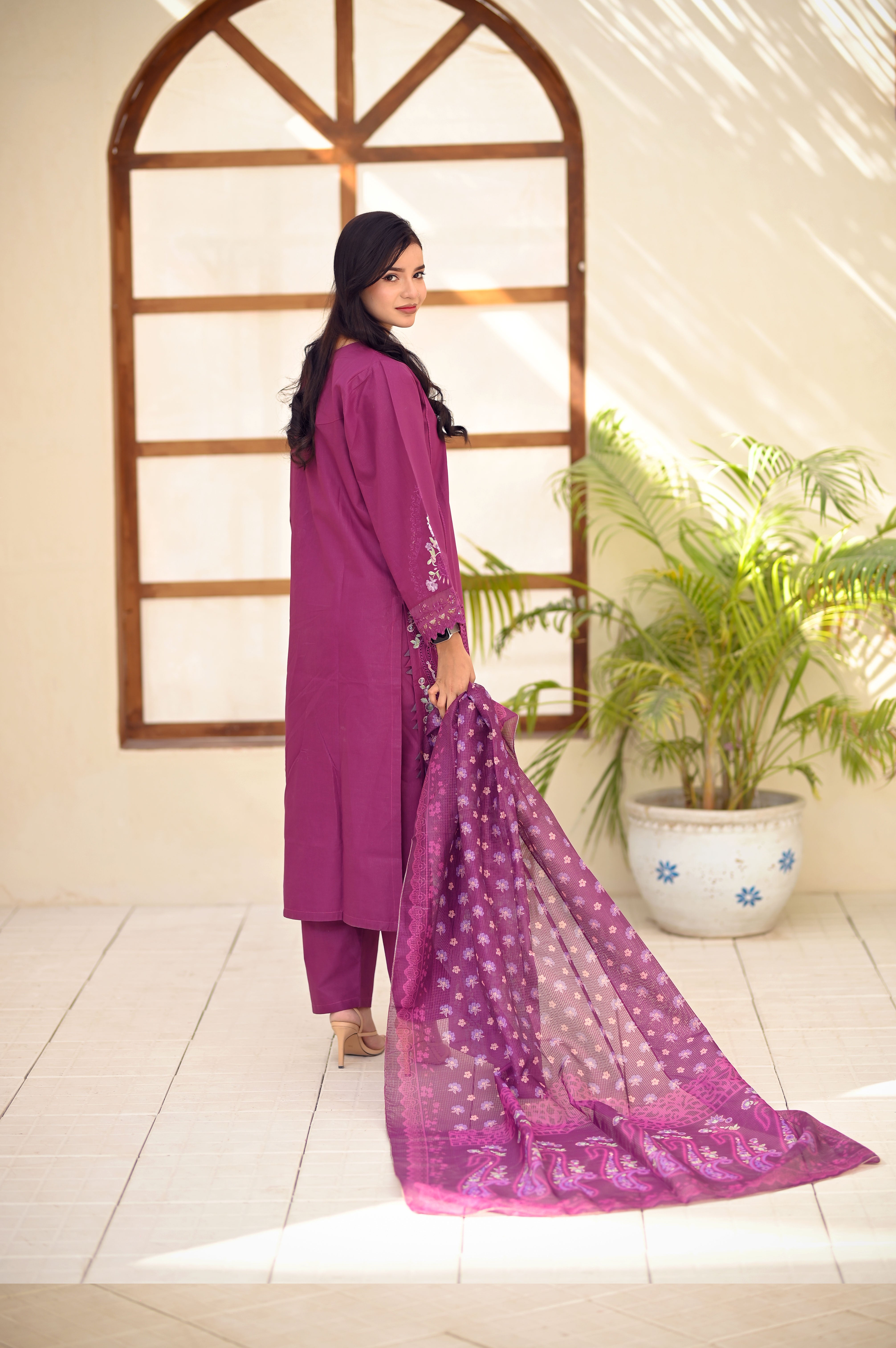 Royal Chikankari Premium Cotton 3-Piece Suit