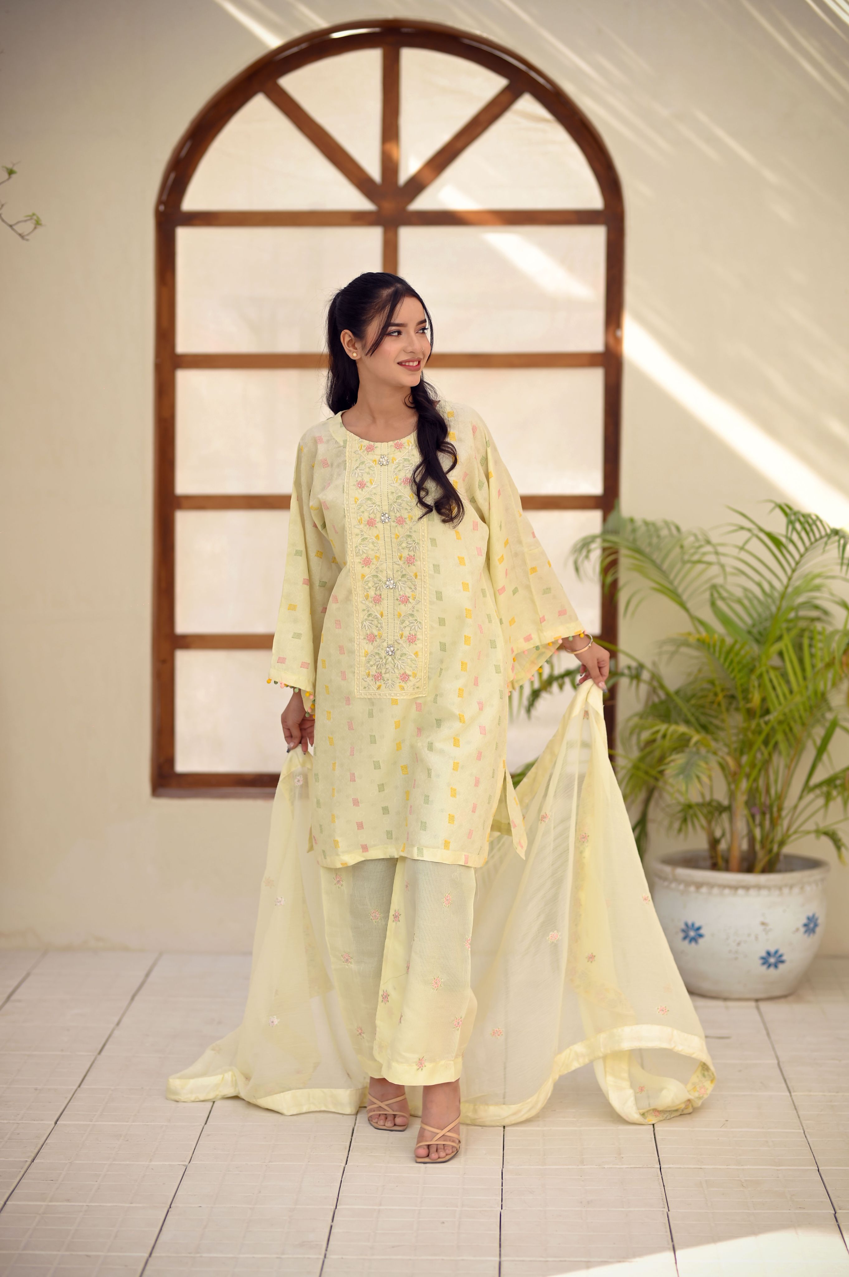 Celeste Hand-Embellished Swiss Lawn 3-Piece Suit