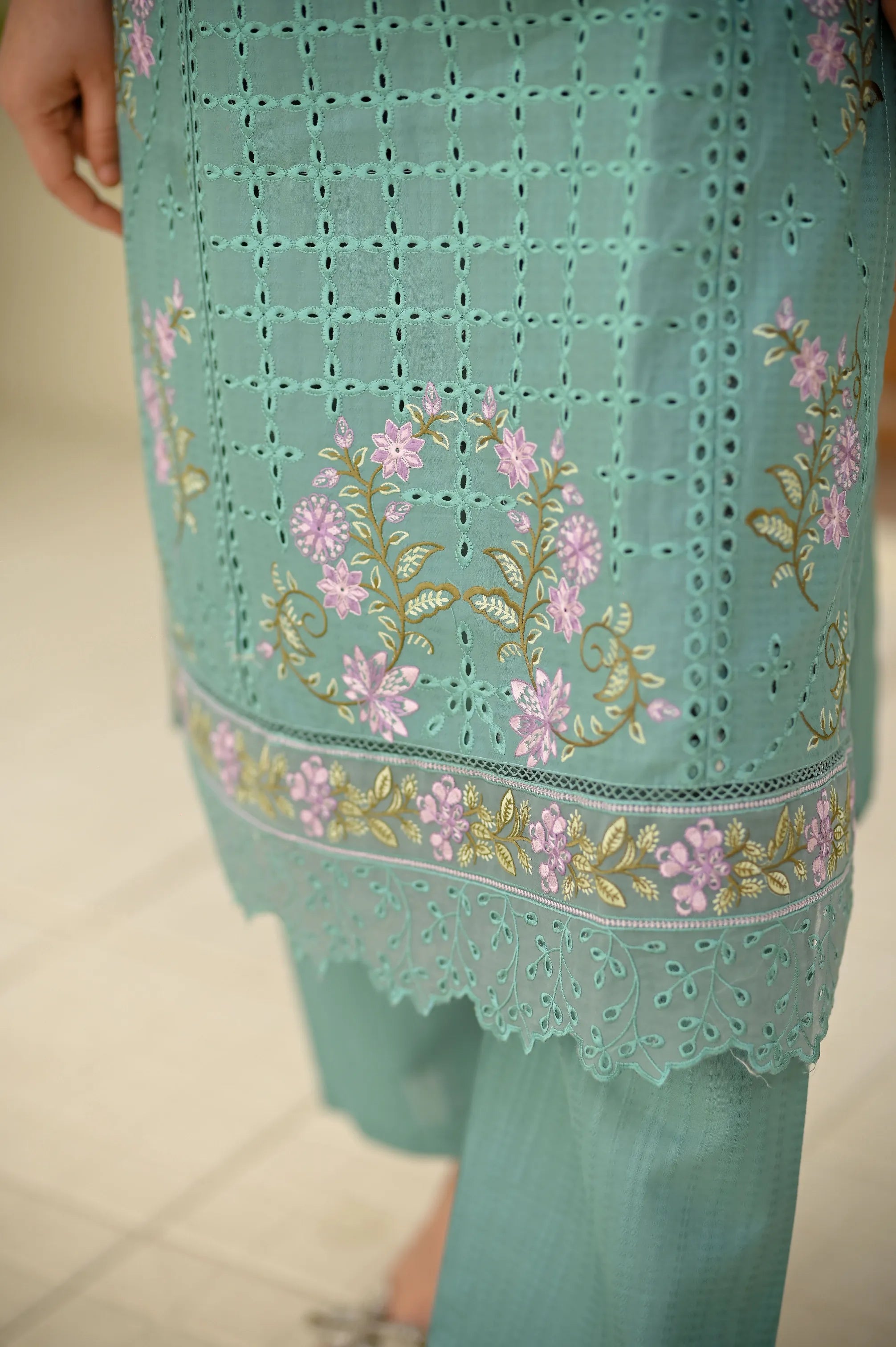 Luxury Chikankari Premium Self-Design Cotton 3PC Suit
