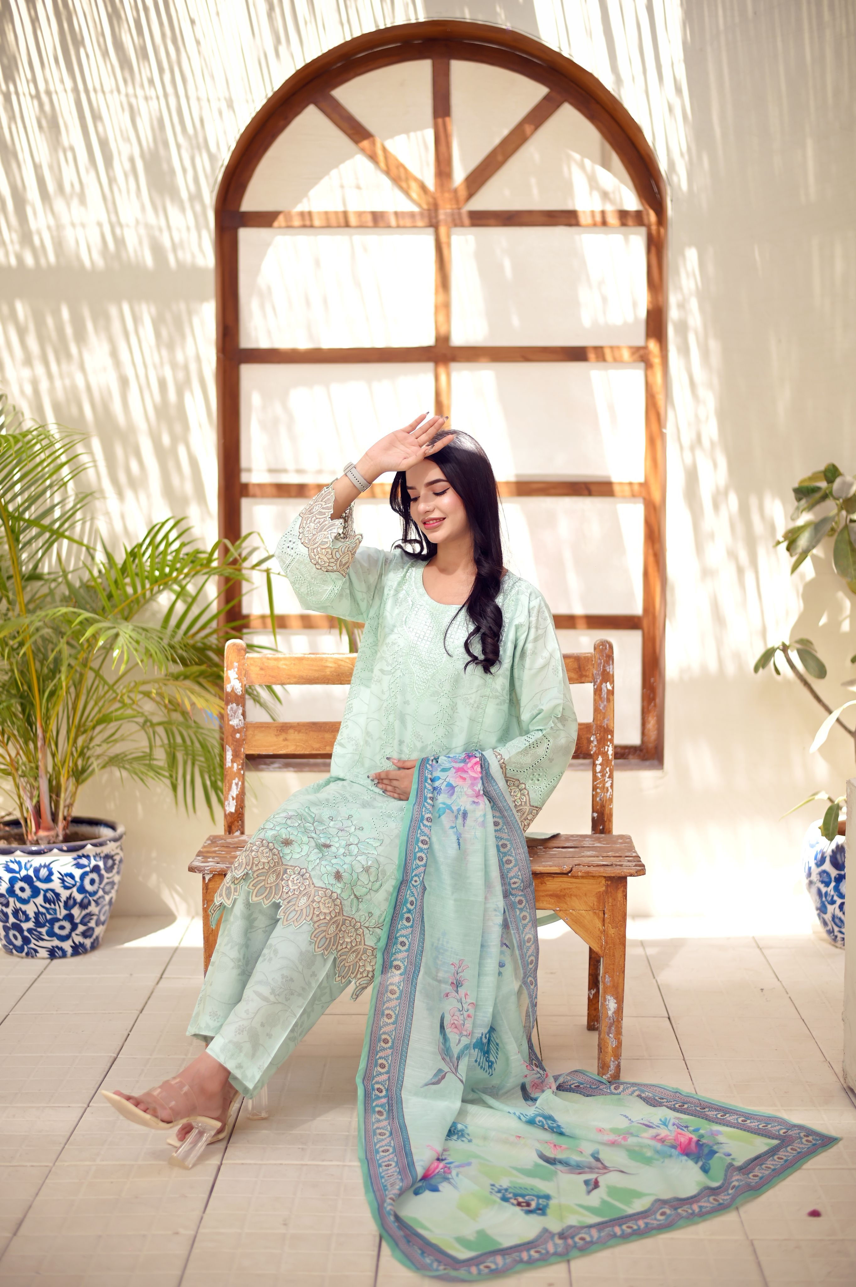 Zarmina Sequin Cutwork 3-Piece Lawn Set