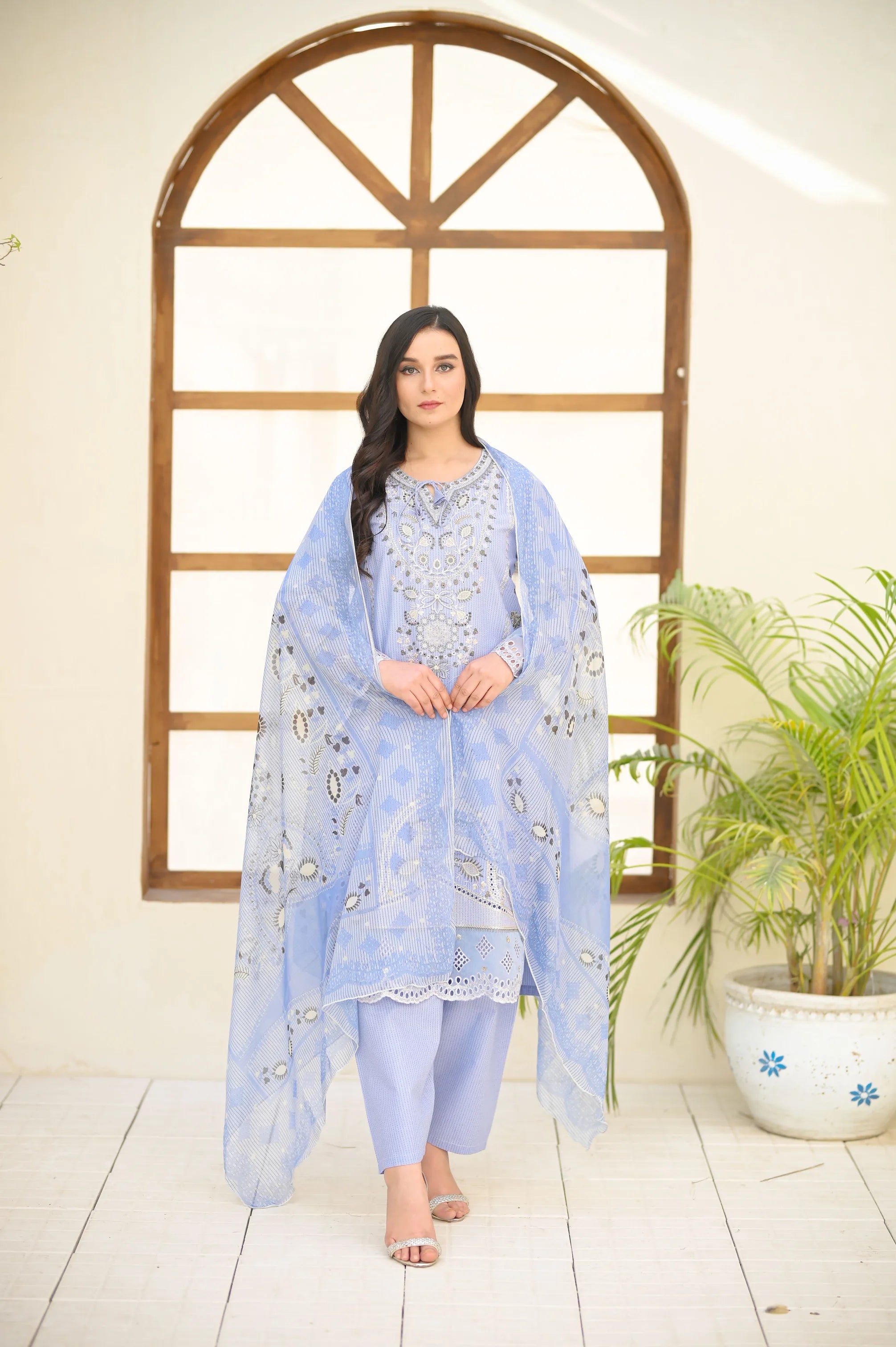 Elysia Laser-Cut Embroidered 3-Piece Set