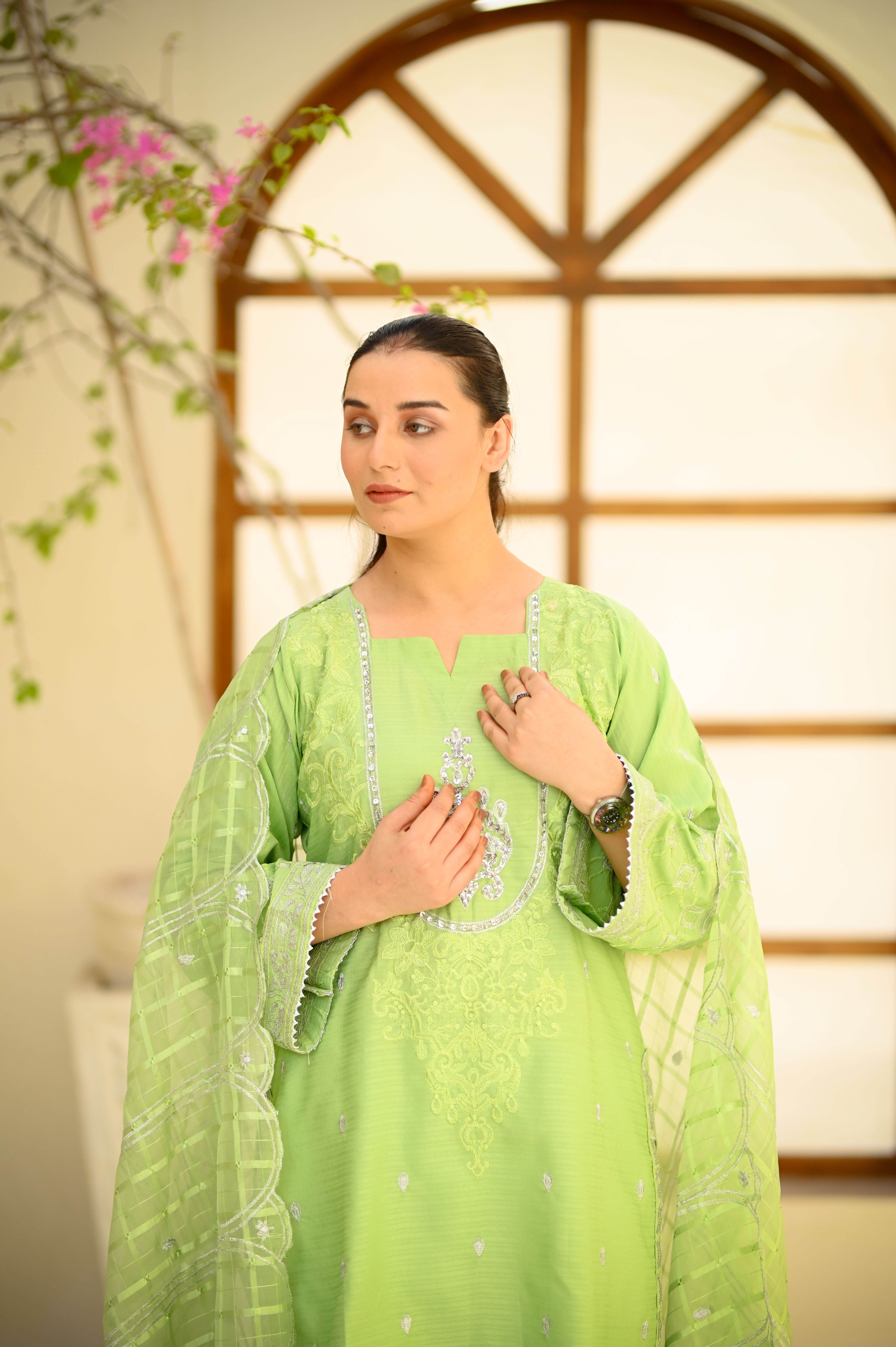 3. Premium Hand Embroidered PV Cotton 3-Piece Suit