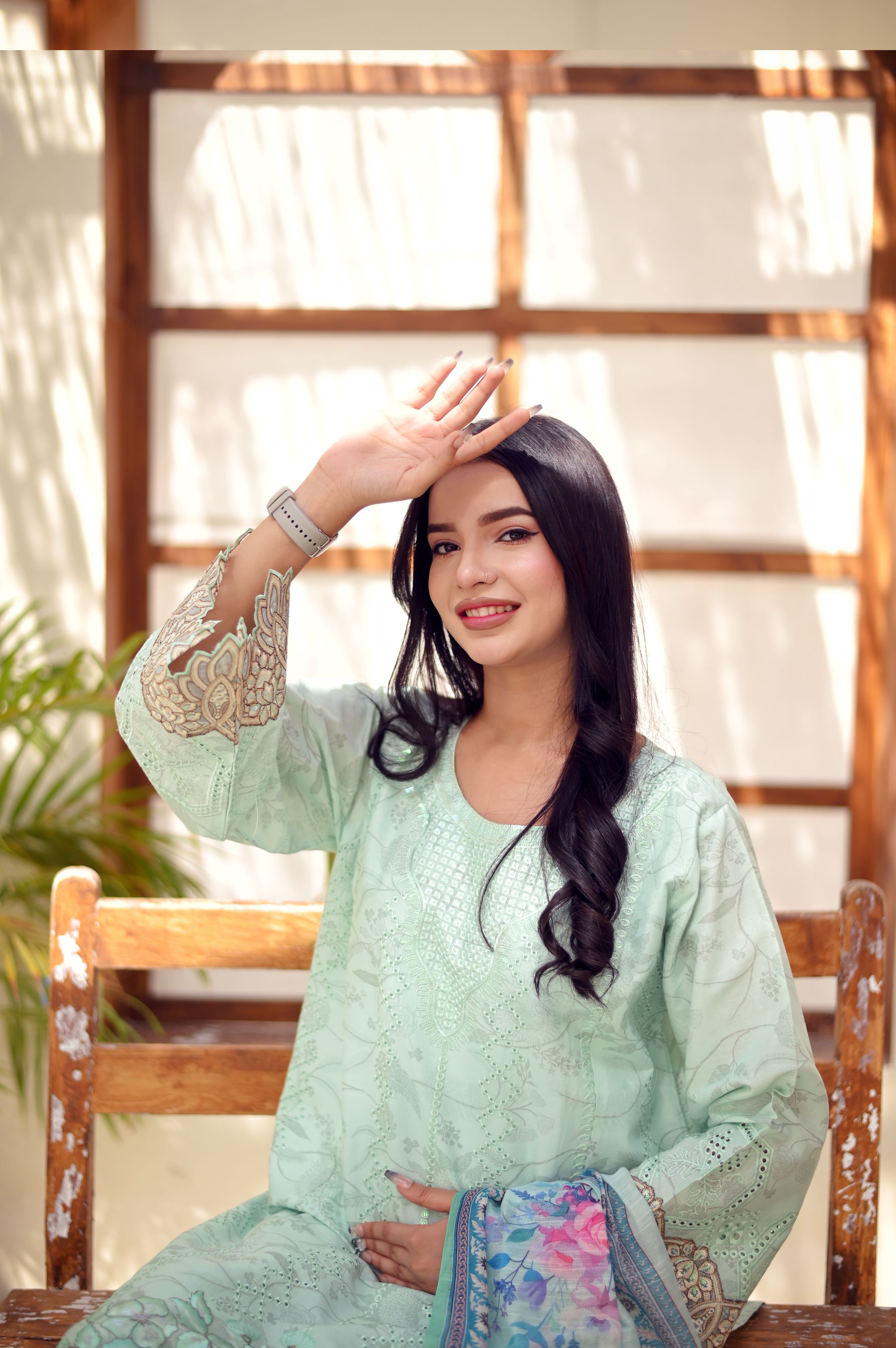 Zarmina Sequin Cutwork 3-Piece Lawn Set