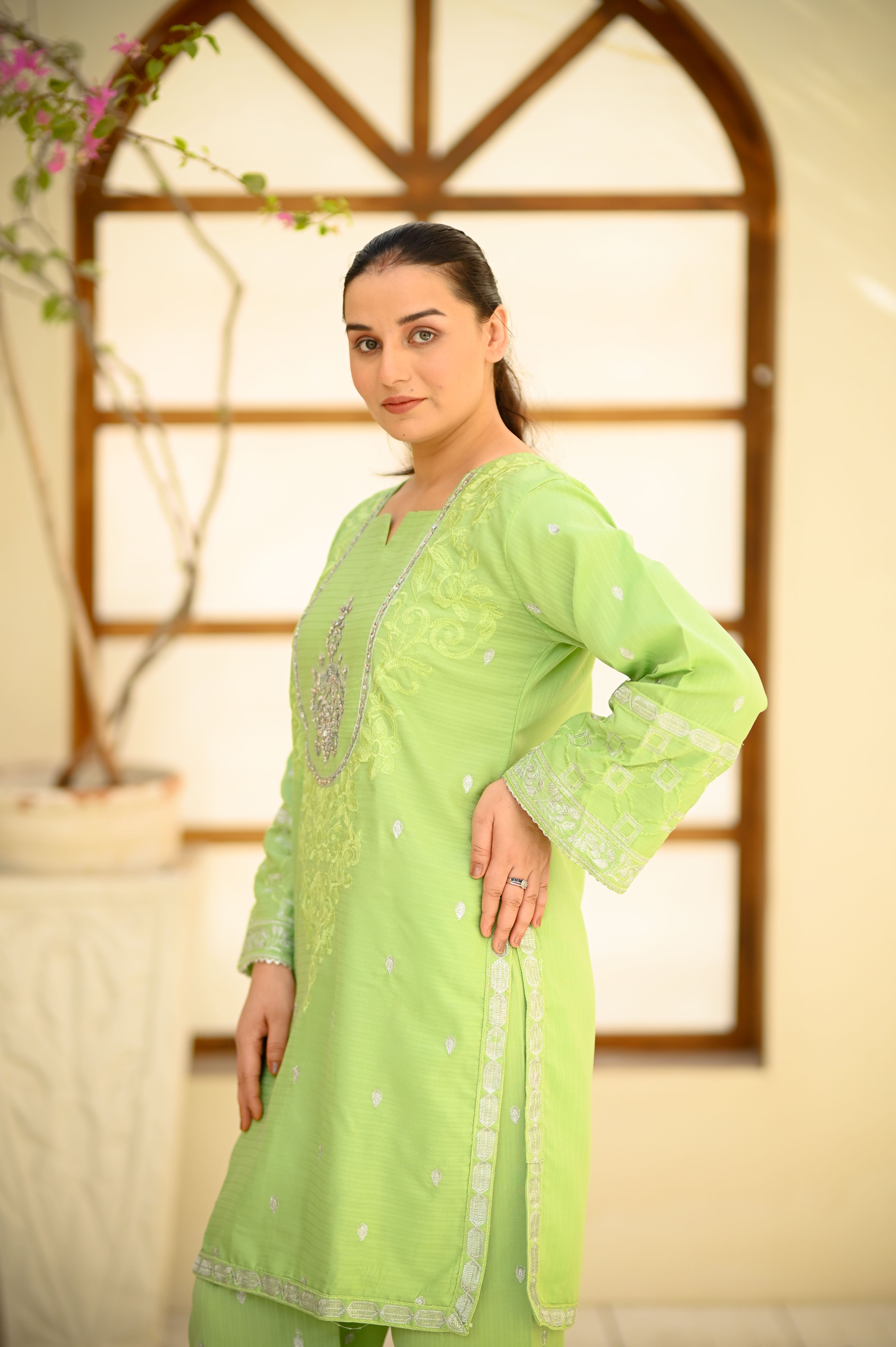 3. Premium Hand Embroidered PV Cotton 3-Piece Suit