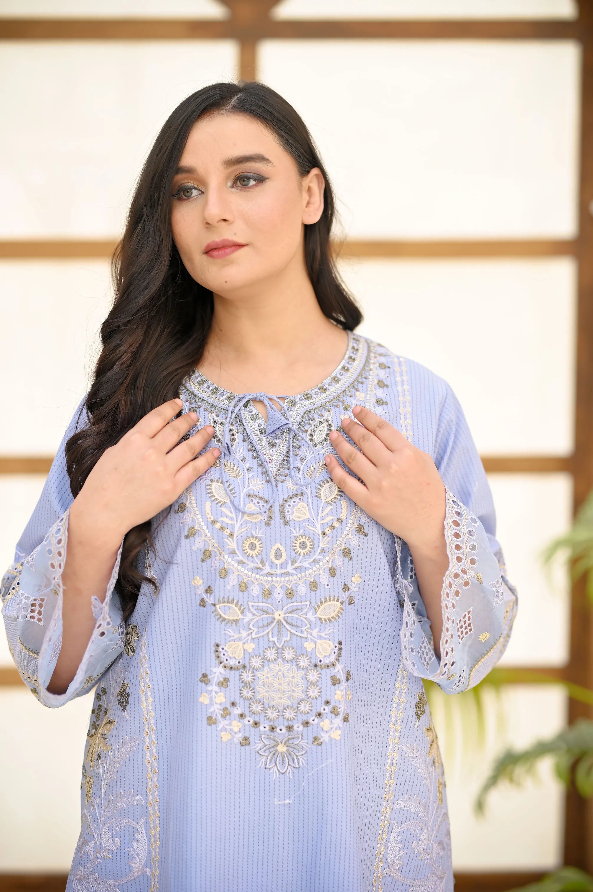 Elysia Laser-Cut Embroidered 3-Piece Set