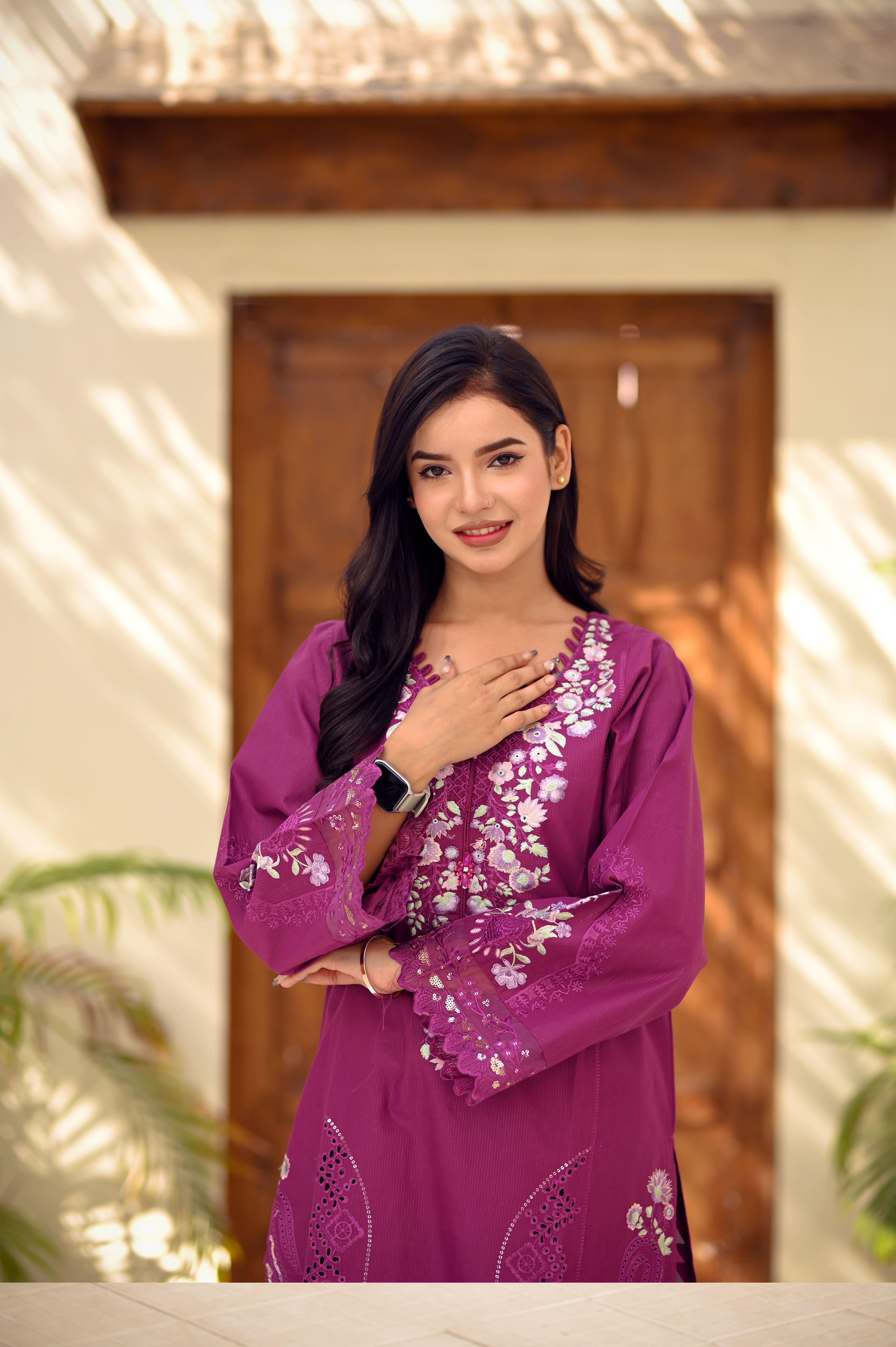 Royal Chikankari Premium Cotton 3-Piece Suit