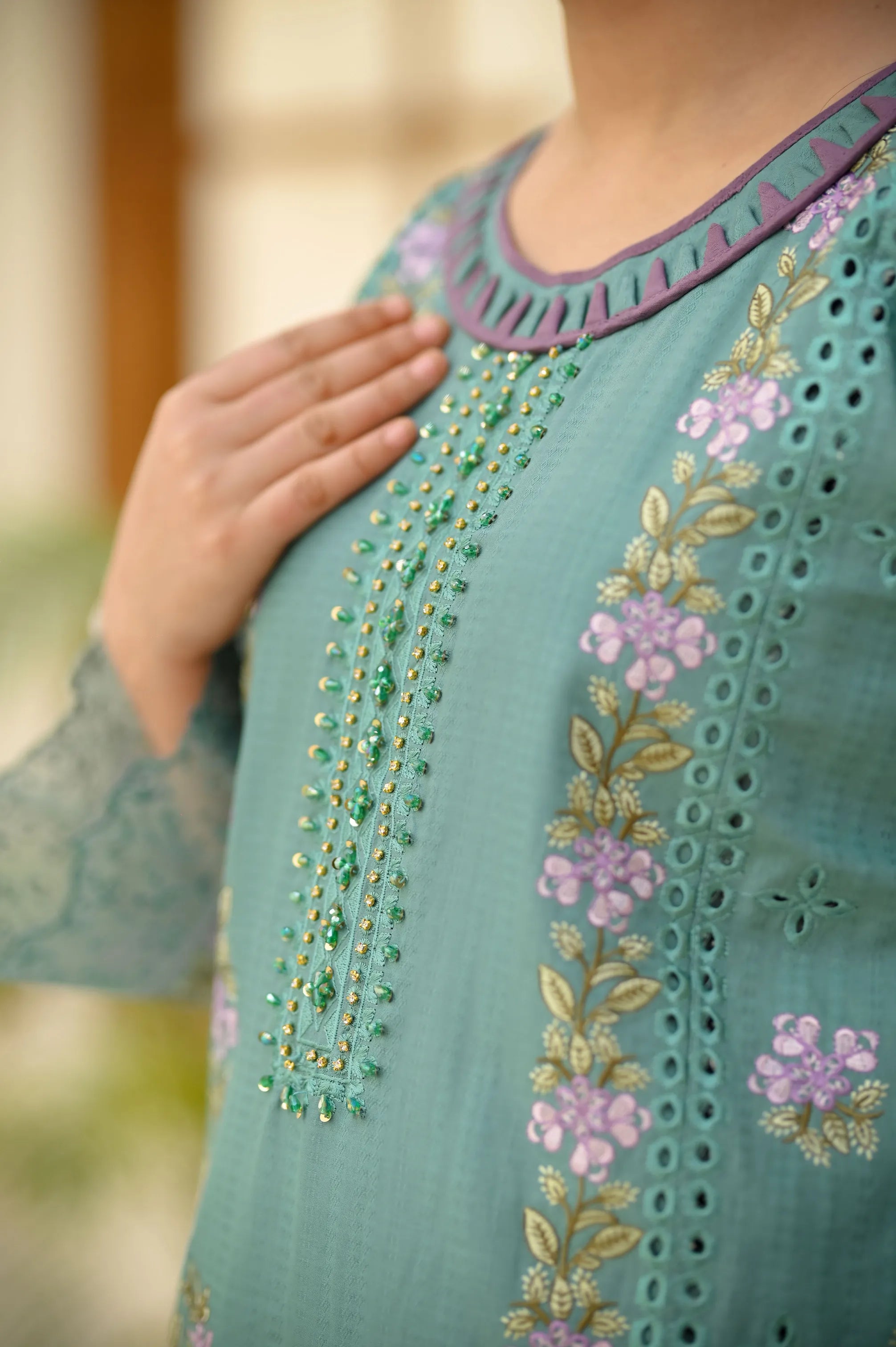 Luxury Chikankari Premium Self-Design Cotton 3PC Suit