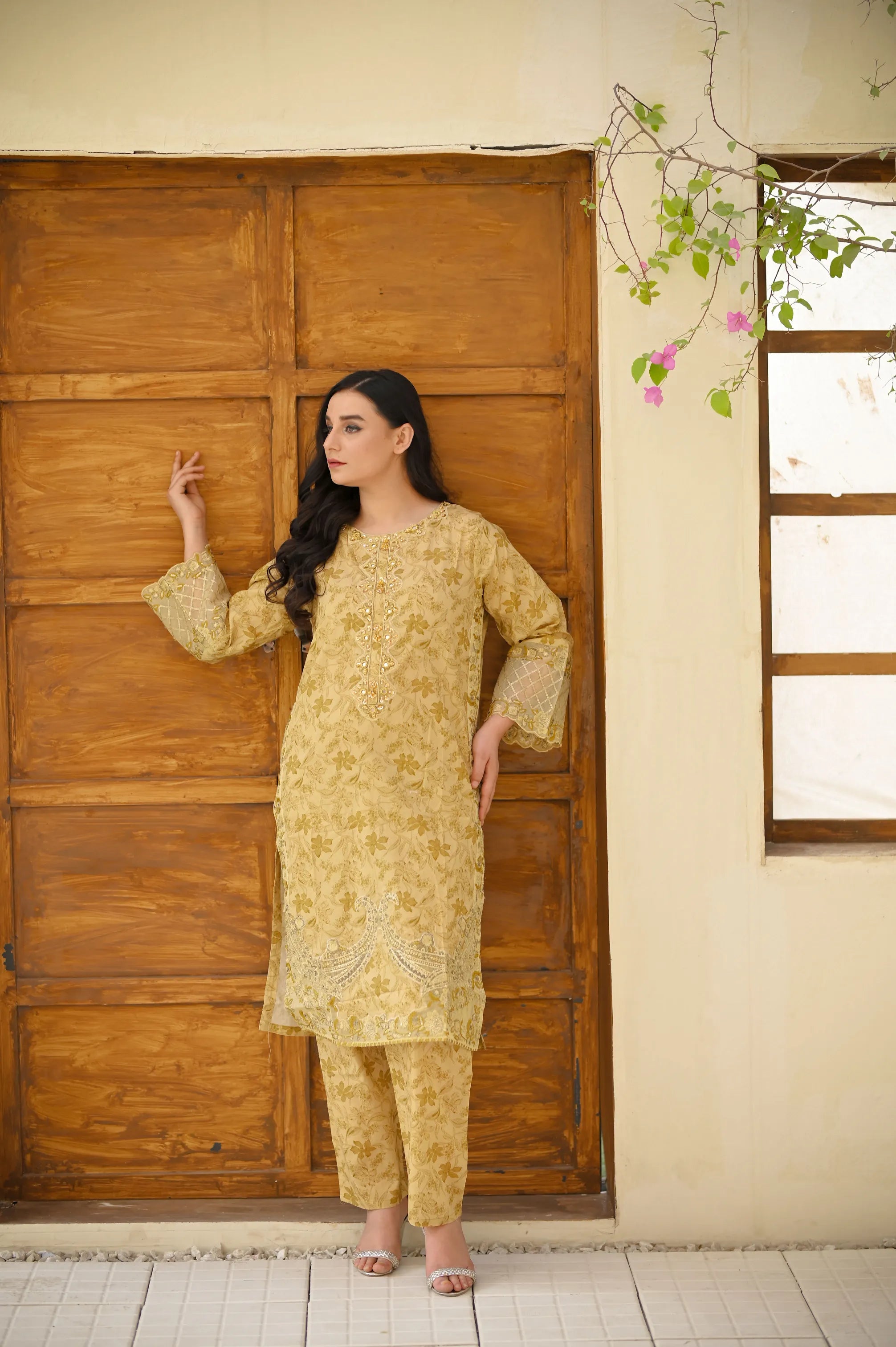 Zaria Pearl Mirror 3-Piece Printed Lawn Set