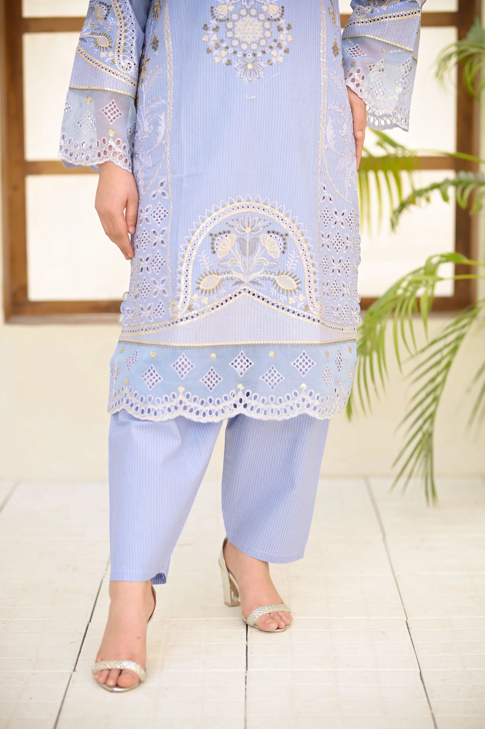 Elysia Laser-Cut Embroidered 3-Piece Set