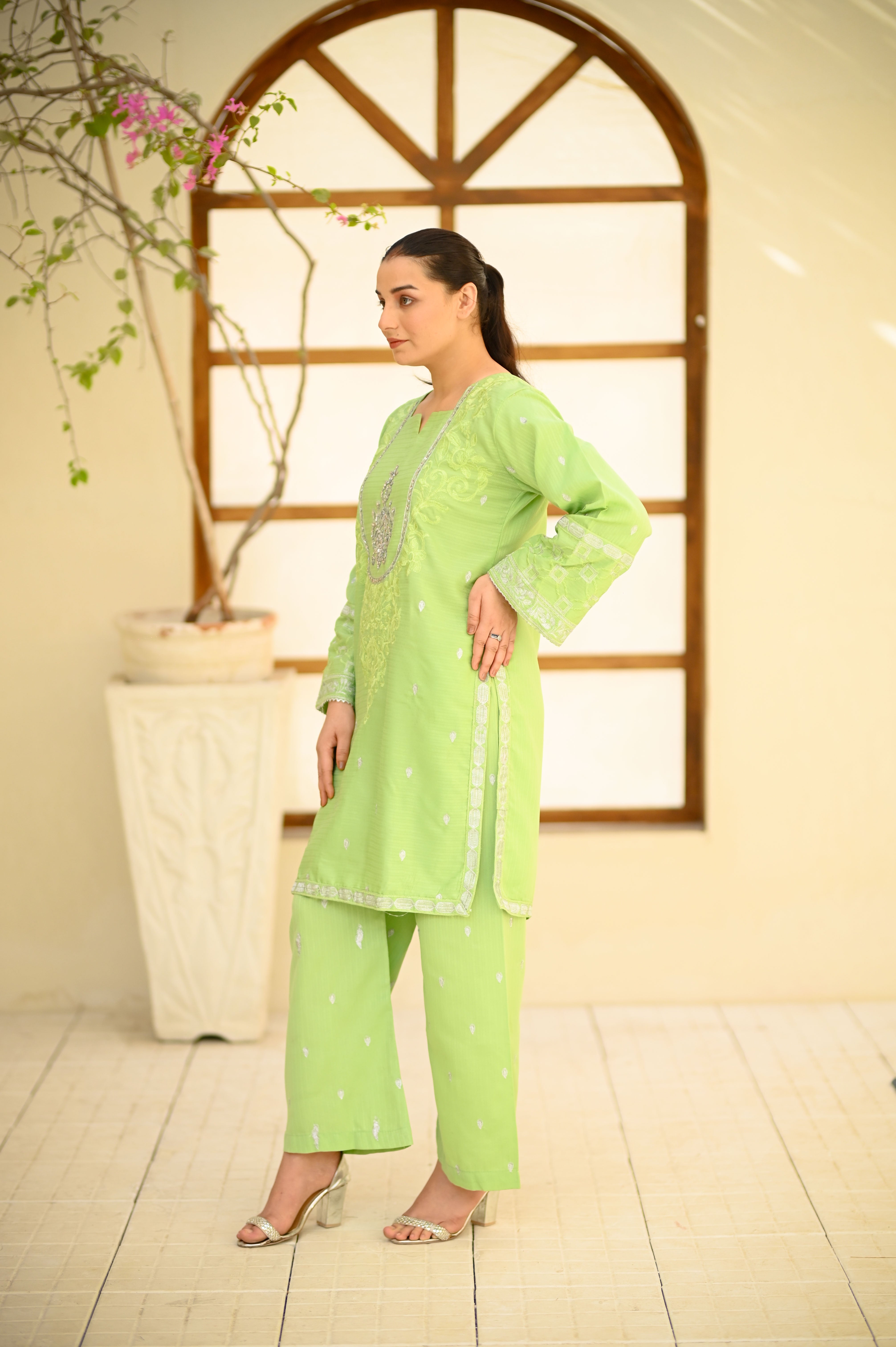 3. Premium Hand Embroidered PV Cotton 3-Piece Suit