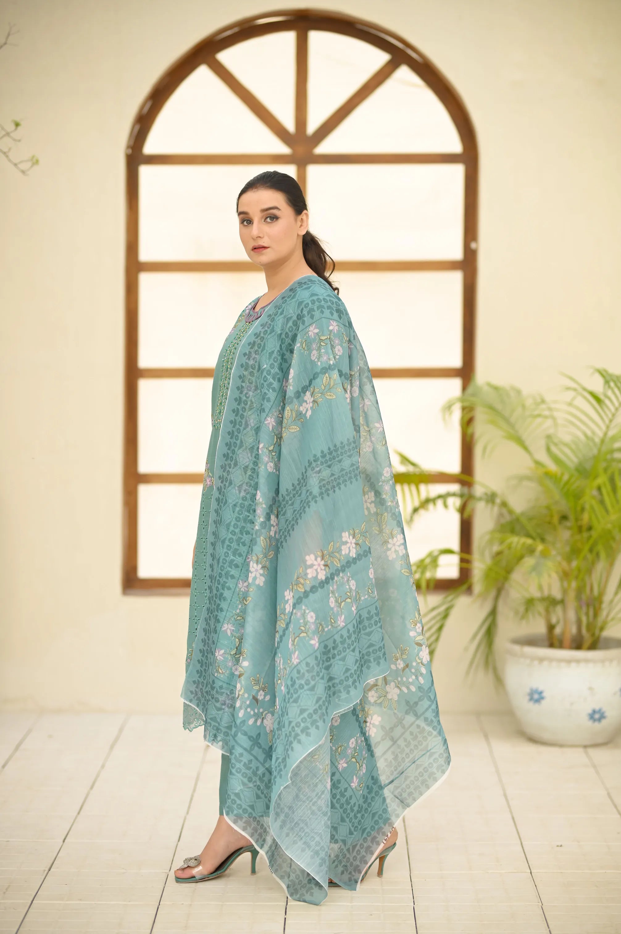 Luxury Chikankari Premium Self-Design Cotton 3PC Suit