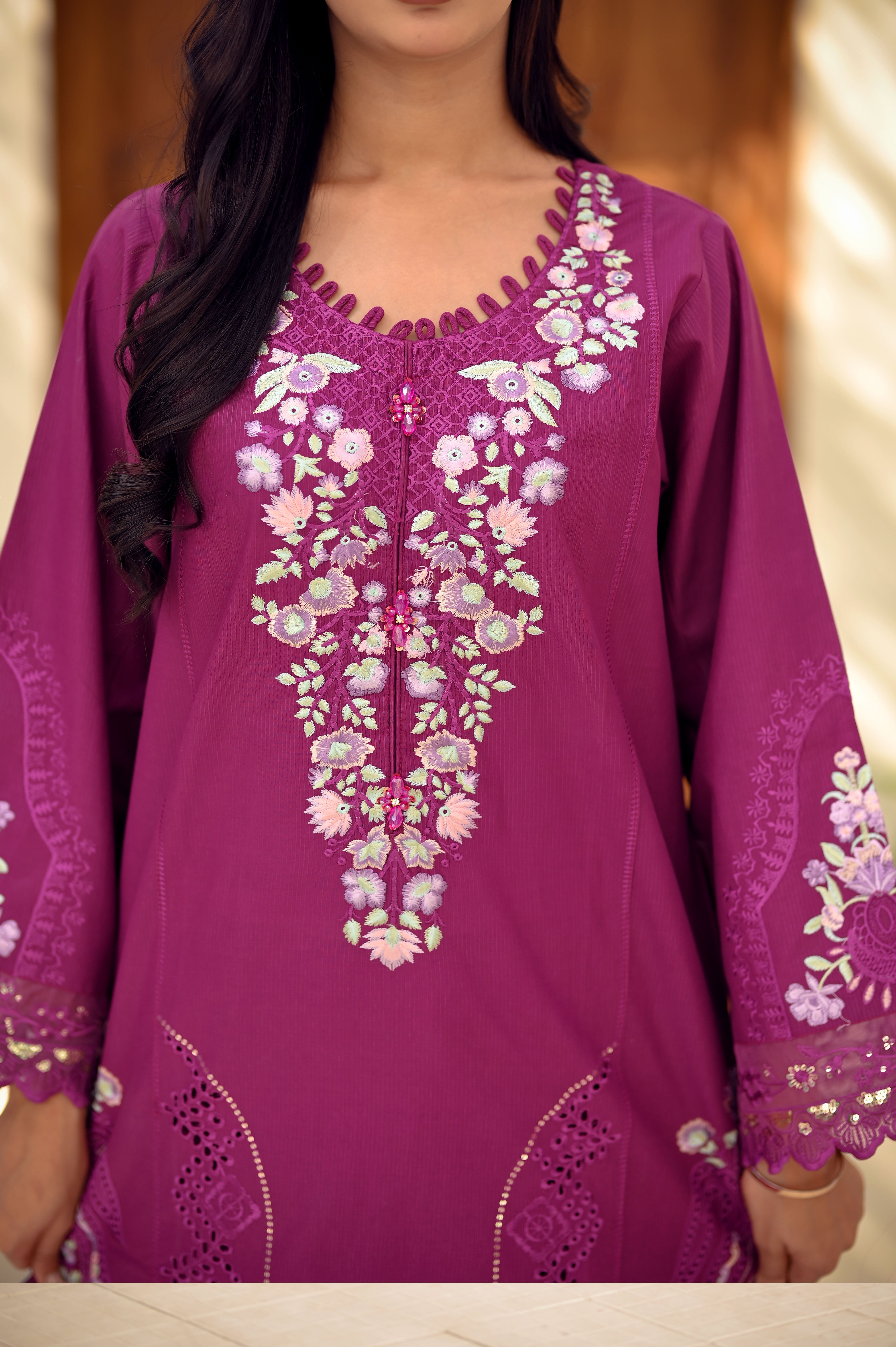 Royal Chikankari Premium Cotton 3-Piece Suit