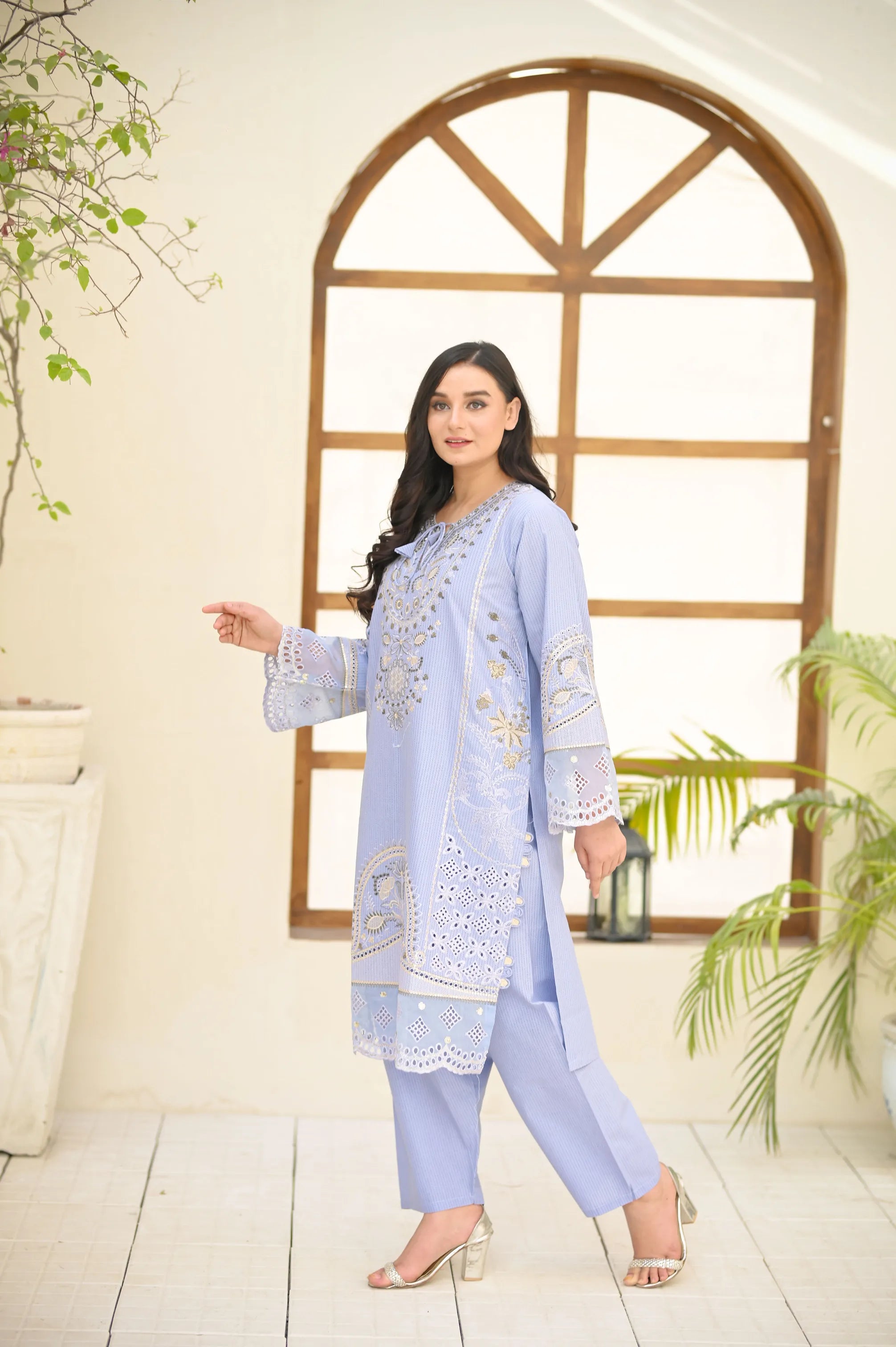 Elysia Laser-Cut Embroidered 3-Piece Set