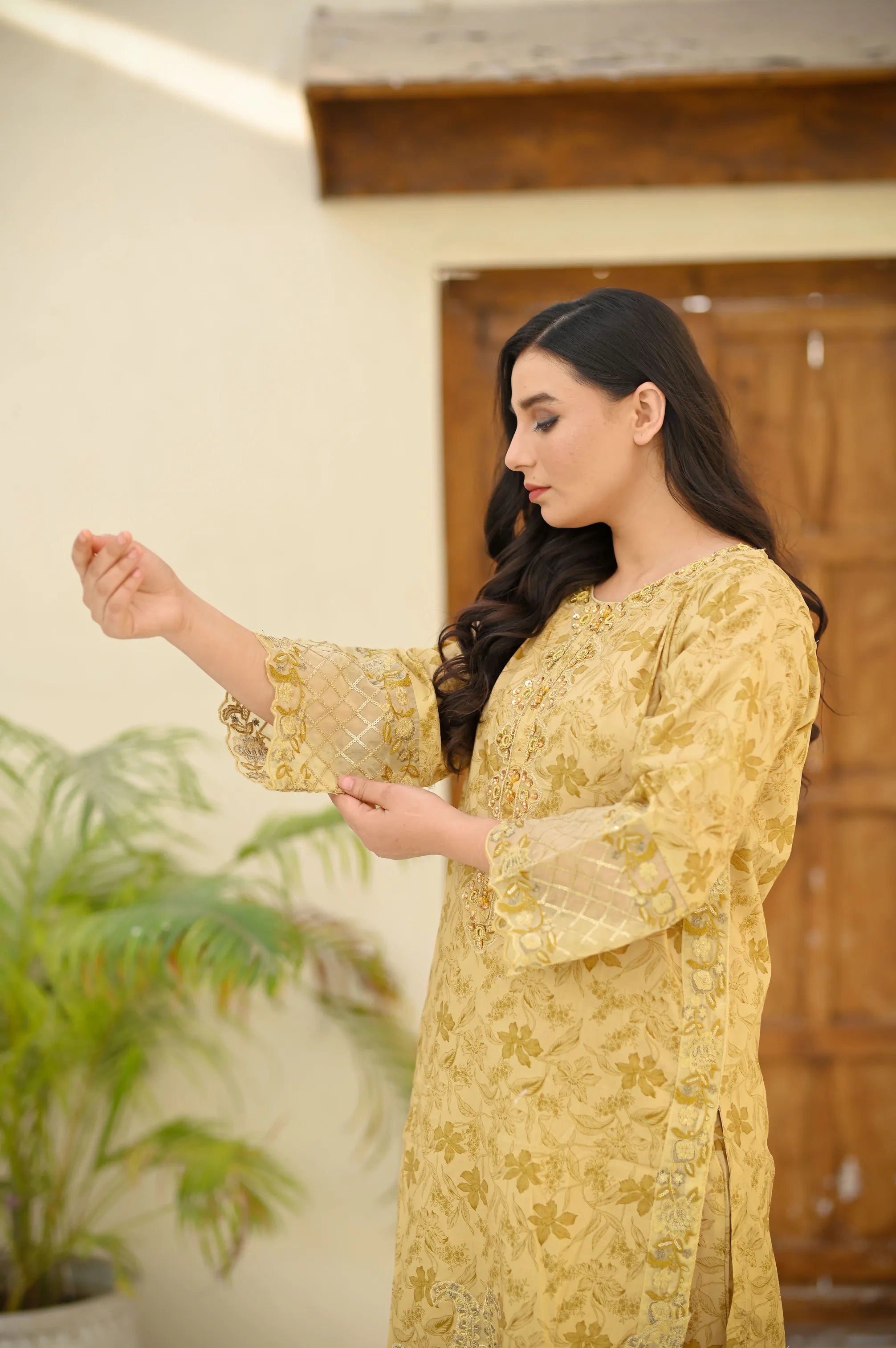 Zaria Pearl Mirror 3-Piece Printed Lawn Set
