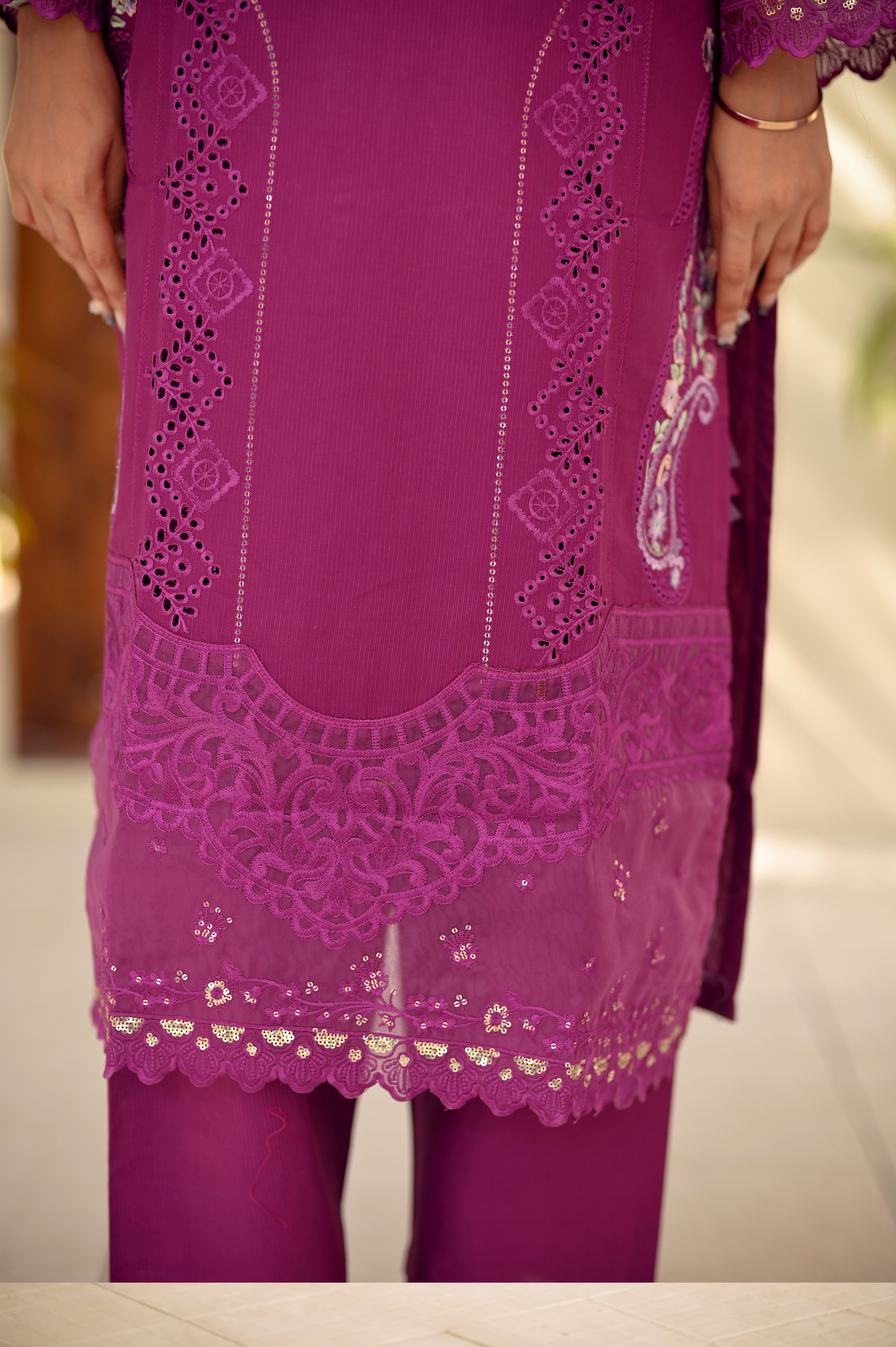 Royal Chikankari Premium Cotton 3-Piece Suit