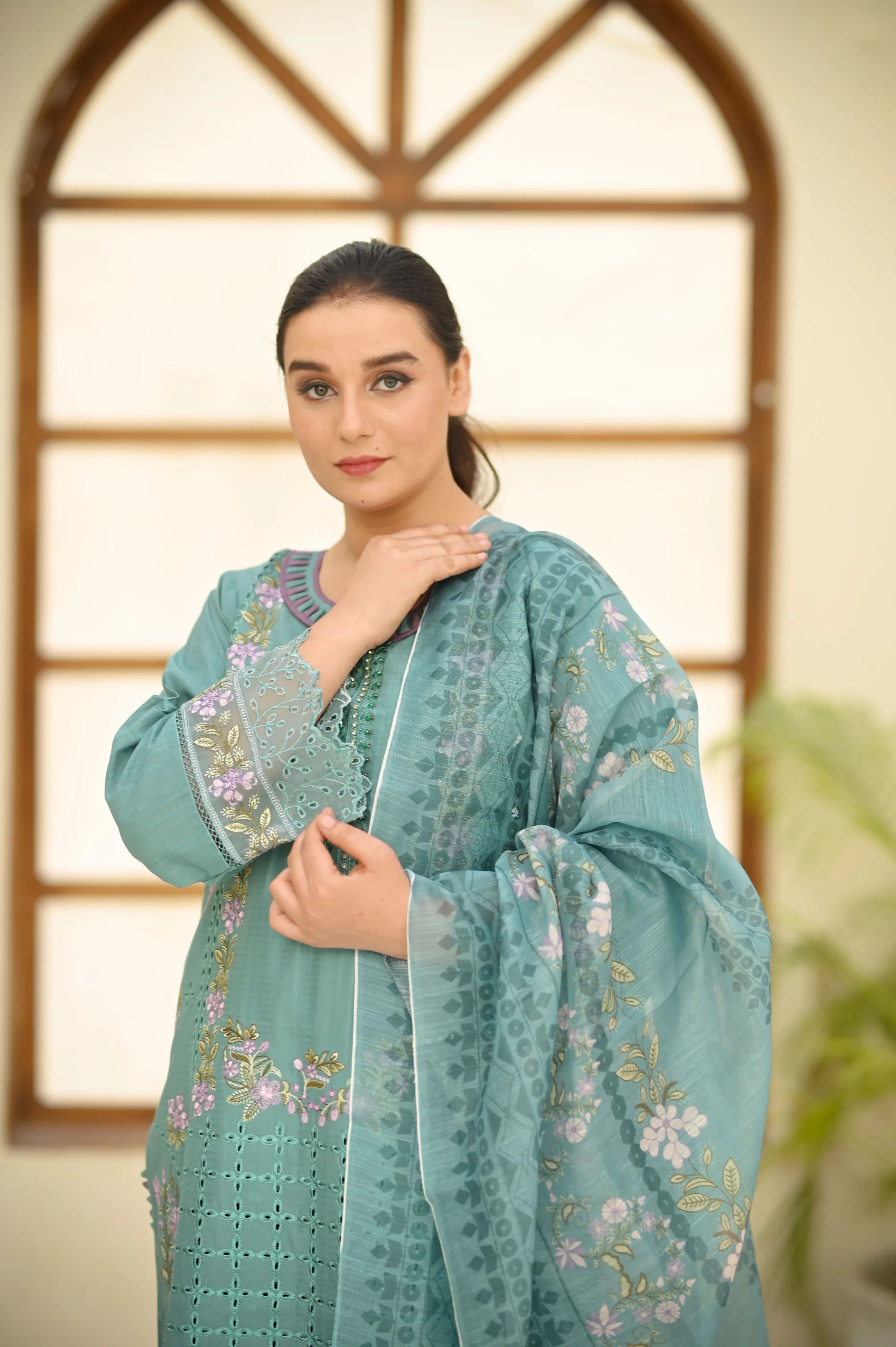 Luxury Chikankari Premium Self-Design Cotton 3PC Suit