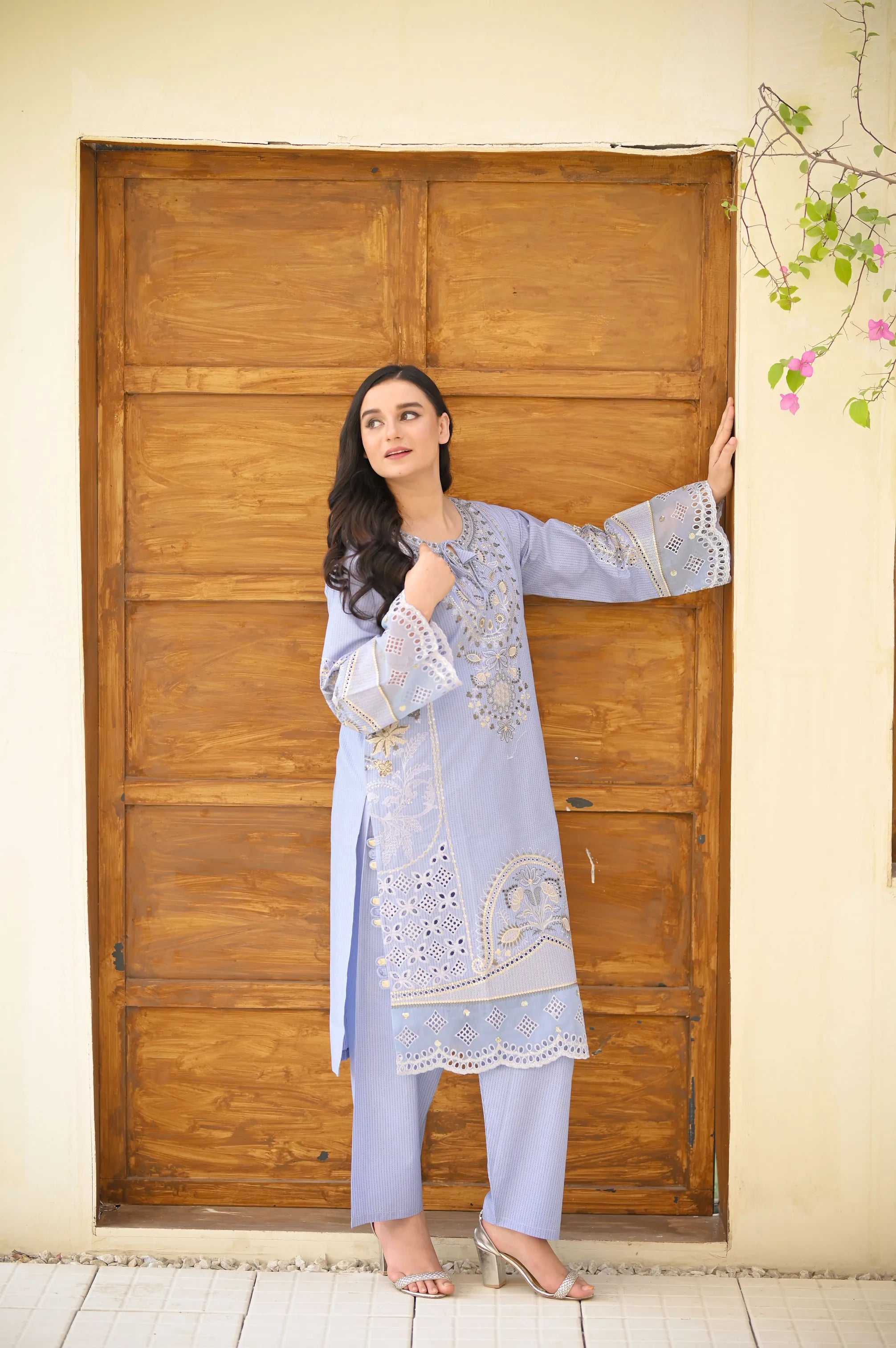 Elysia Laser-Cut Embroidered 3-Piece Set