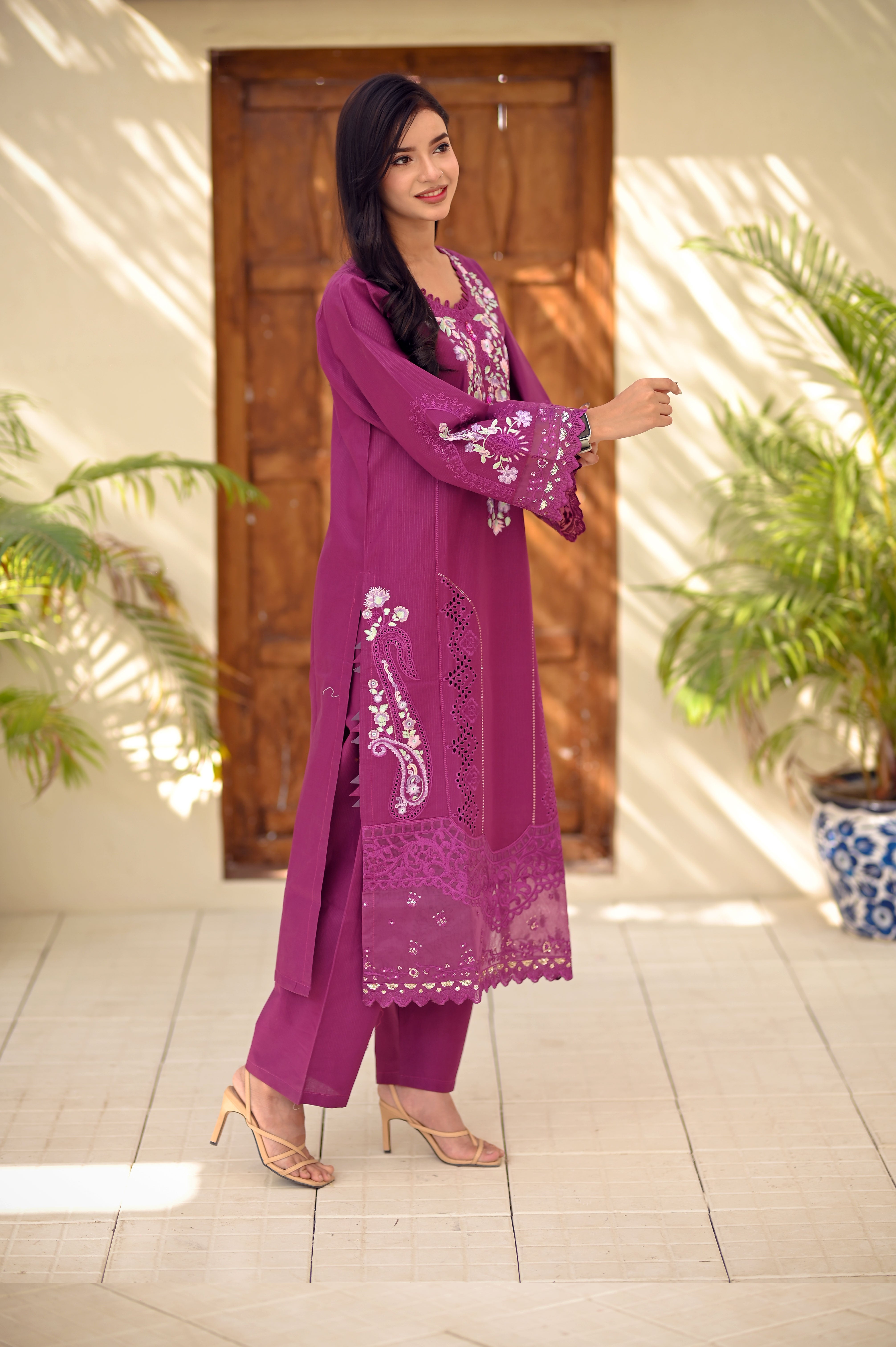 Royal Chikankari Premium Cotton 3-Piece Suit